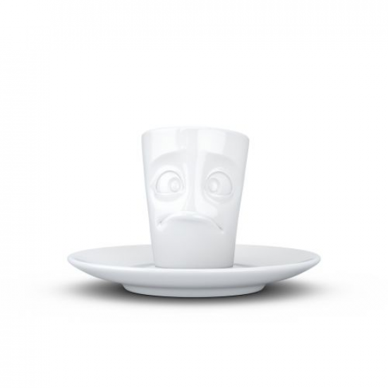 Espresso Mug with handle - baffled white