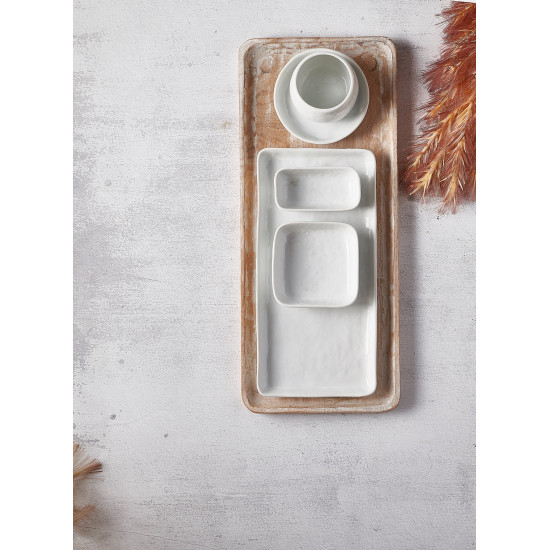 PORCELINO SQUARE - broodbordje - porselein - DIA 9,5 x H 1,6 cm - wit
