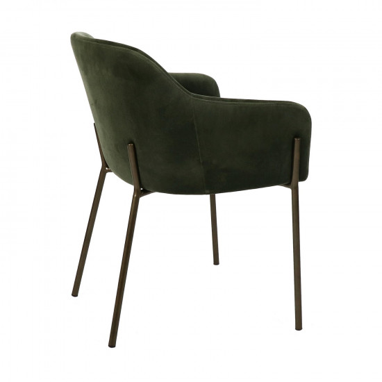 LOUISE  - stoel - fluweel - L 60 x W 58 x H 79 cm - kaki