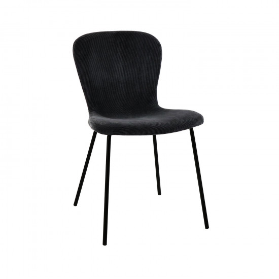 DAIA - stoel - fluweel - L 53 x W 49 x H 80 cm - antraciet
