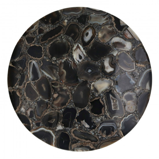 AGATA - tafelblad - agaat steen - DIA 55 x H 2 cm - koffie