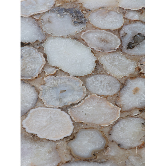AGATA - tafelblad - agaat steen - DIA 55 x H 2 cm - wit