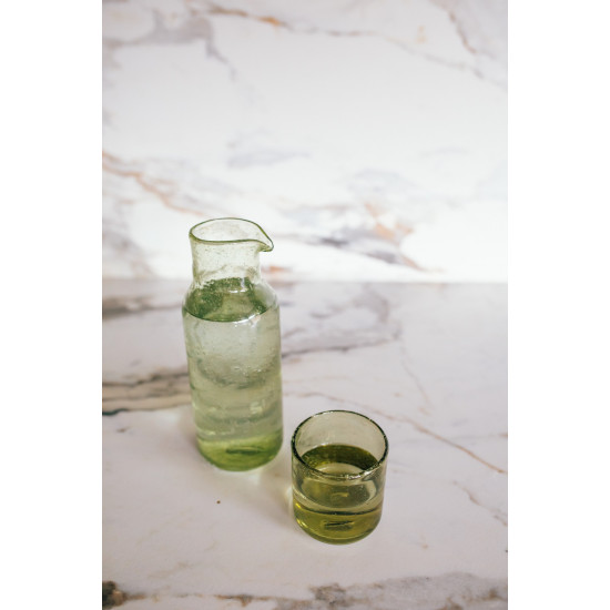 VICO - glazen karaf - glas - DIA 8,5 x H 24,5 cm - olijfgroen
