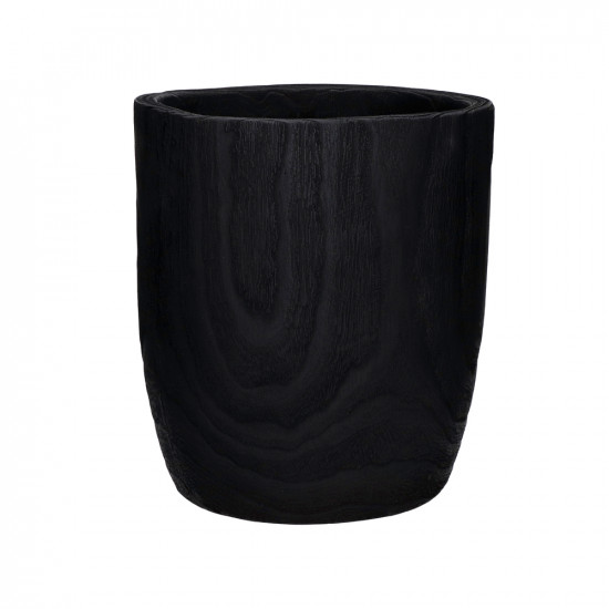 PURE - bloempot - paulownia hout - DIA 30 x H 32 cm - zwart