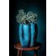 CEZANNE - vaas - steengoed - L 28 x W 27,5 x H 36,5 cm - schemer blauw