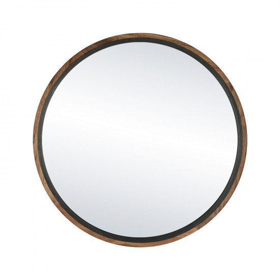 GRAMM - spiegel - acacia hout - DIA 90 x H 4,5 cm - naturel/zwart