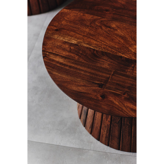 WOODY - tafelblad acacia - hout - DIA 70 x H 4 cm - walnoot