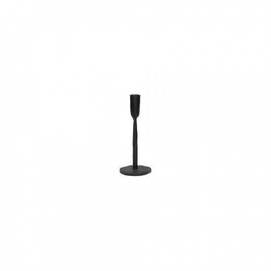 LIZZIE - kandelaar - metaal - DIA 8 x H 20,5 cm - zwart