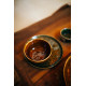 SPIRO - dessertbord - steengoed - DIA 21 cm x H 1,5 cm - donkergroen