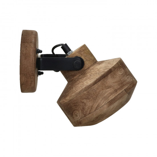 SIRACUSA - wandlamp - mango hout - DIA 15 x H 22 cm - bruin