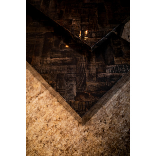 LOXTON - salontafel - mango hout - L 120 x W 60 x H 28 cm - donkerbruin