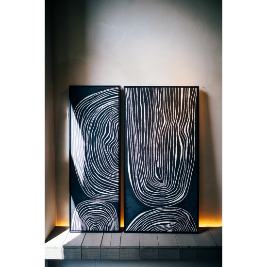 SESTRI - canvas met kader - polyester - L 63 x W 4,3 x H 123 cm - zwart