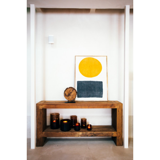 WOOLY - canvas met kader - mango hout - L 76 x W 6,5 x H 107 cm - geel