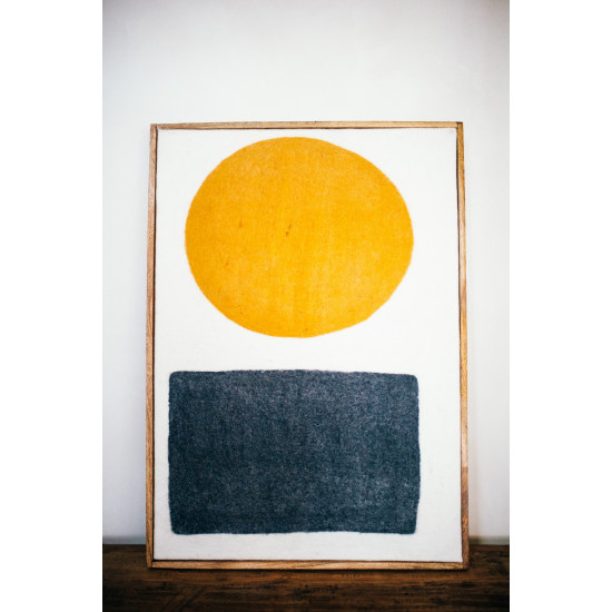 WOOLY - canvas met kader - mango hout - L 76 x W 6,5 x H 107 cm - geel