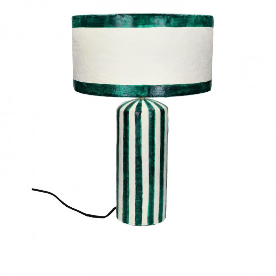 MUNDAKA - tafellamp - papier mâché - DIA 35 x H 54 cm - groen