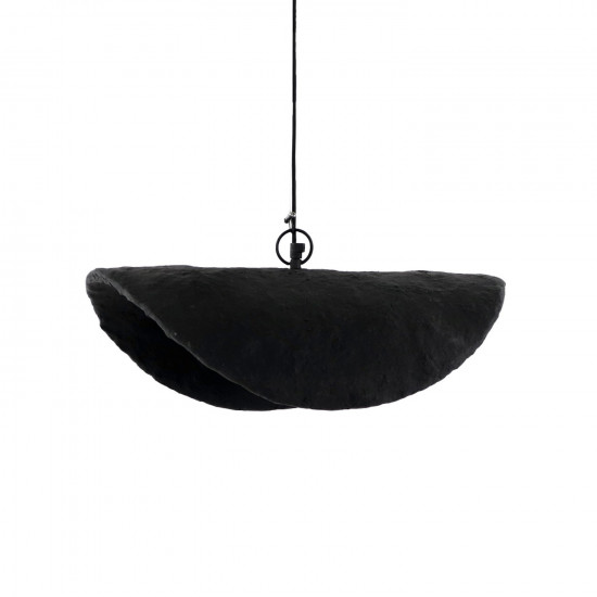 EIVISSA - hanglamp - papier mâché - L 45 x W 30 x H 14 cm - zwart