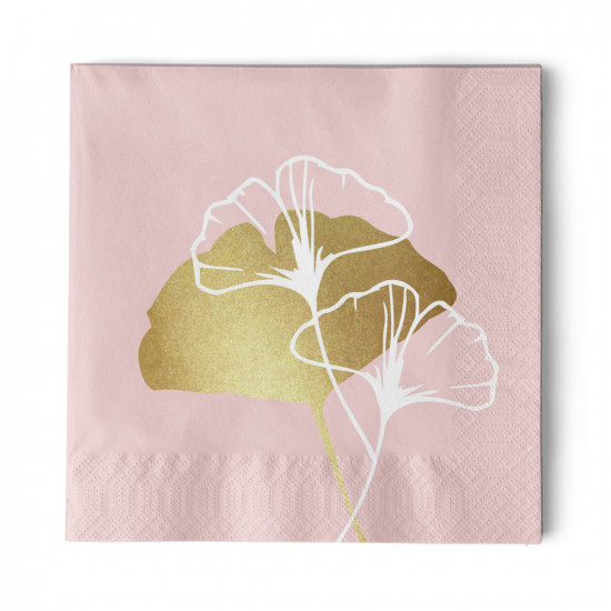 Golden Gingko rosé Napkin 33x33