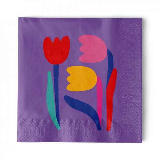 Tulipes violette Napkin 33x33
