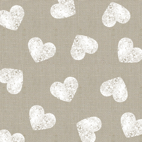 Fashion Hearts taupe white 33x33cm