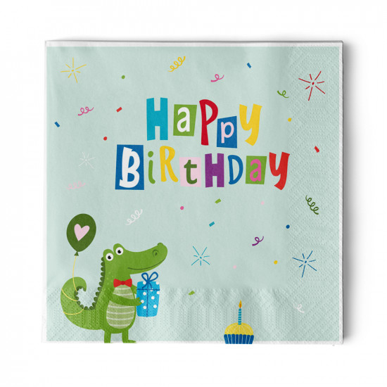 Croco Birthday Napkin 33x33