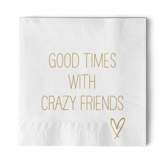 Crazy Friends gold Napkin 33x33