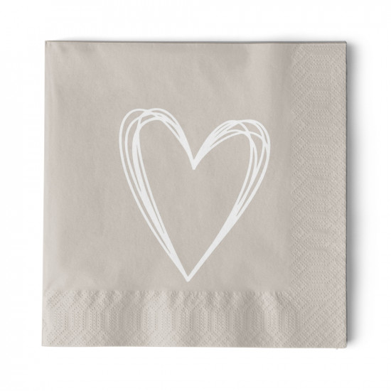 Pure Heart taupe Napkin 33x33