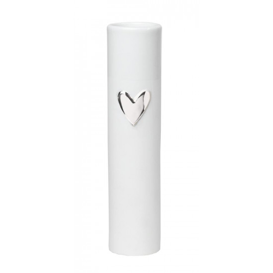 Love vase heart silver Dia:5.5cm H:17cm