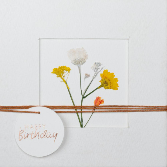 Flower passe-partout card Happy Birthday