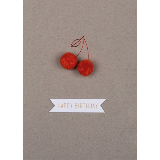 Pompom card Happy Birthday