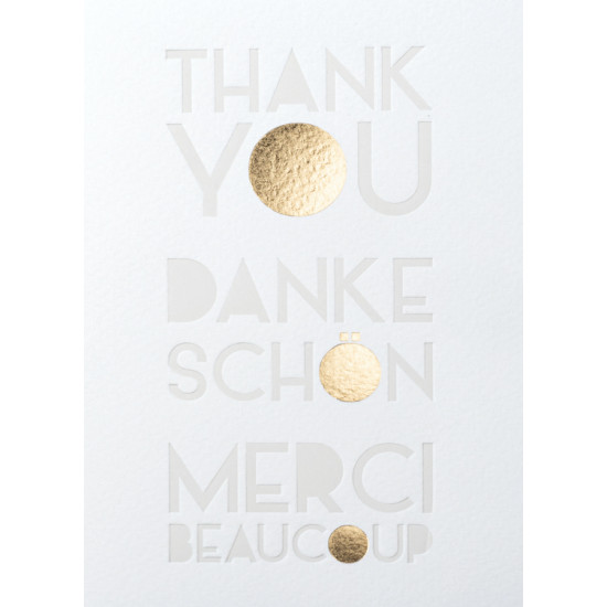 Embossed greeting card. Thank you
