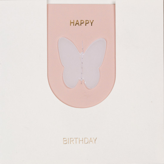 Transparent motif card butterfly 13,5x13,5cm
