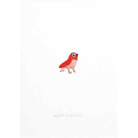 Colorful embroidery card Happy birthday