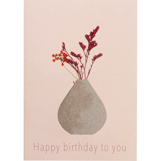 Vase card happy birthday