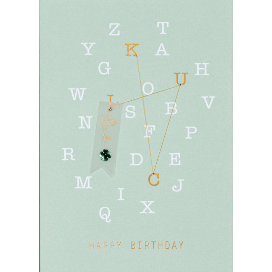 Thread card Happy birthday- Luck