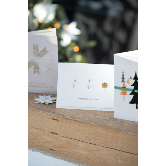 Christmas wire card. Season‘s greetings