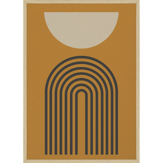 Art Print met luxe lijst 'Mustrd Shapes'  50x70 cm 