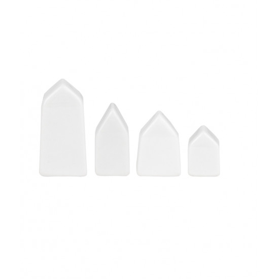 Tiny houses Set of 4pcs.white 2x1.5x2-2x2x4cm